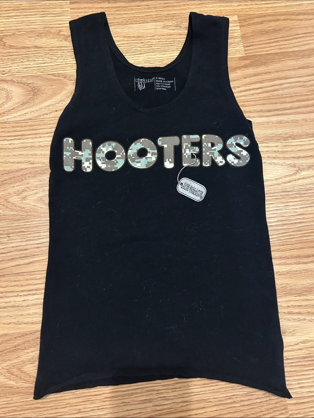 Hooters Black Tank with Camo Lettering - Kids